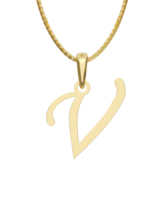 Inicial V en oro amarillo de 14K — Fonelli VI343-D