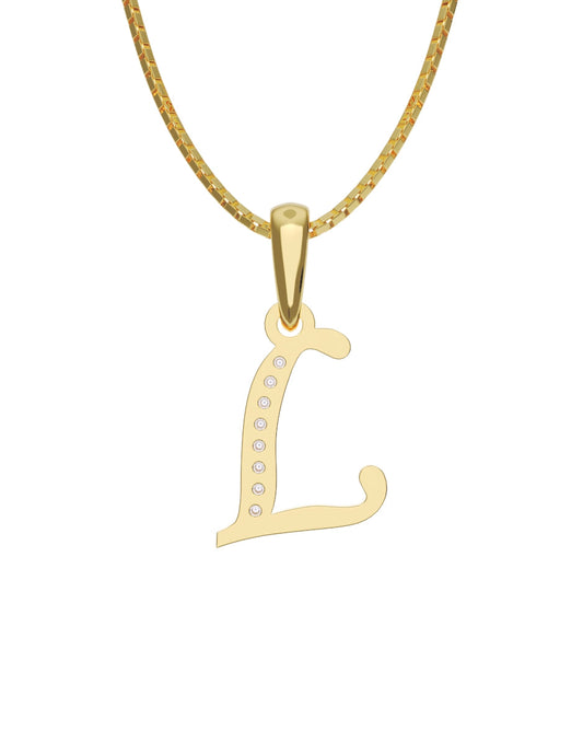Inicial L con circonias en oro amarillo — Fonelli Z2817