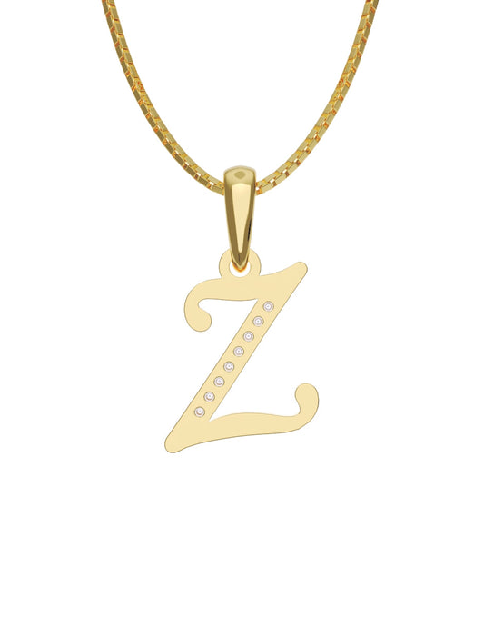 Inicial Z con circonias en oro amarillo — Fonelli Z2817