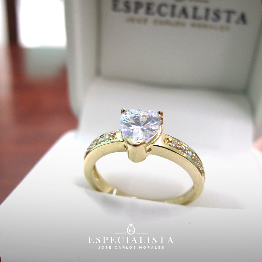 11ZA09LQ Anillo de compromiso en oro amarillo de 14 Kilates
