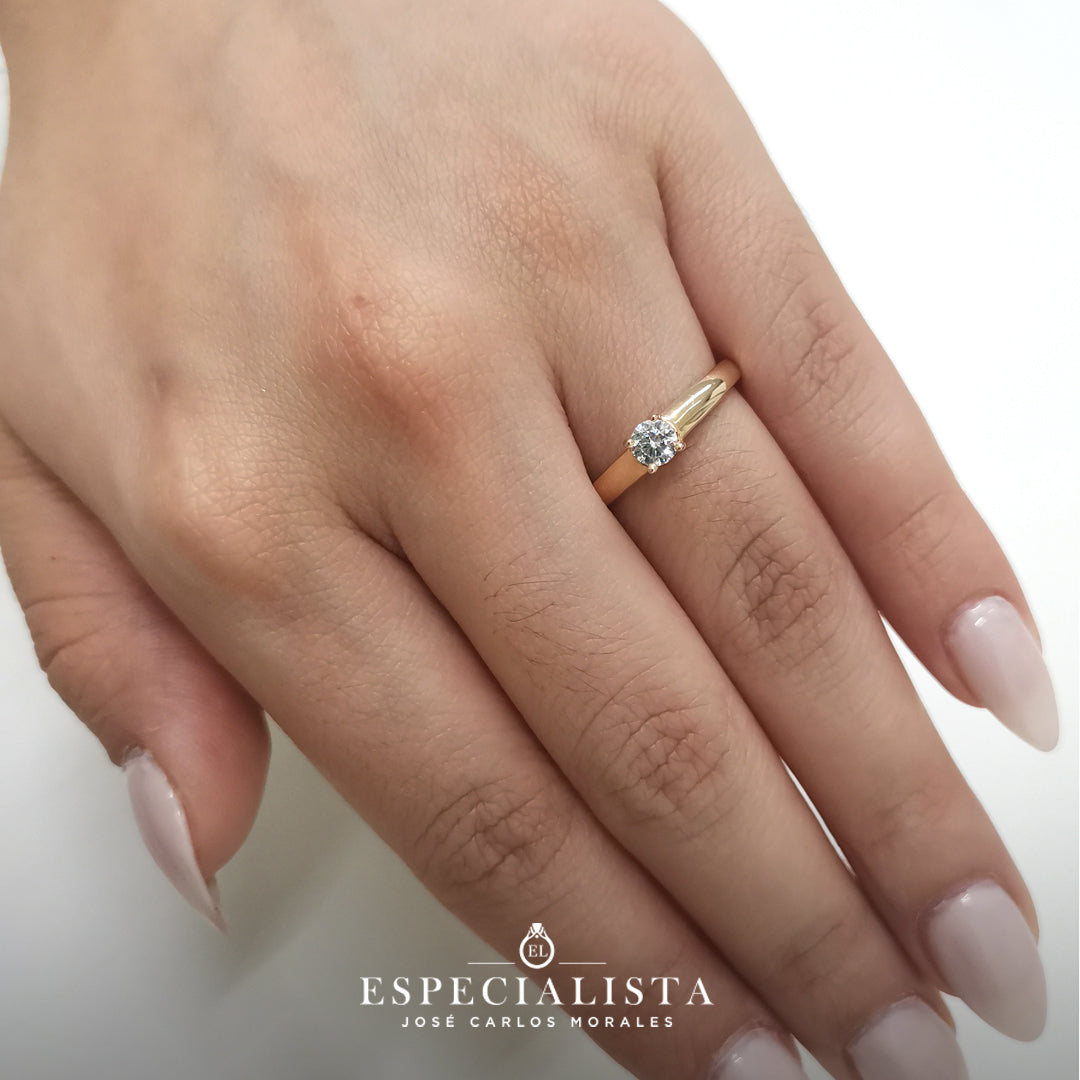 11ZA9005LQ Anillo de compromiso en oro amarillo de 14 Kilates