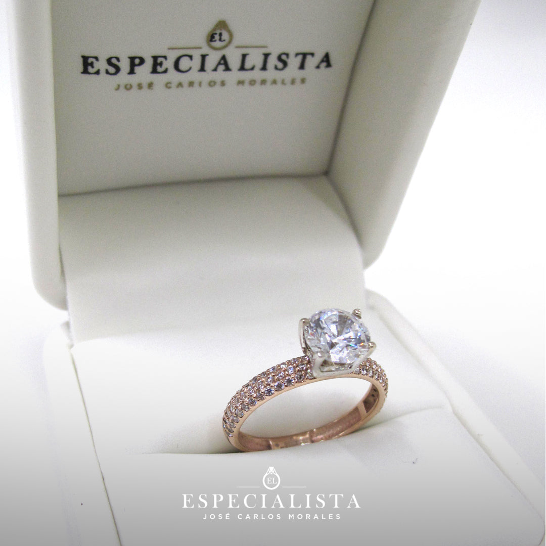 Anillo de Compromiso en Oro Rosa de 14 kilates | 11ZR345LQ