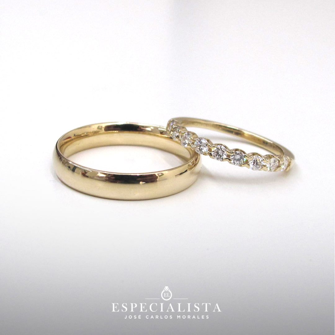 Compromiso Argolla Churumbela Anillos De Boda Oro 14k Churumbela