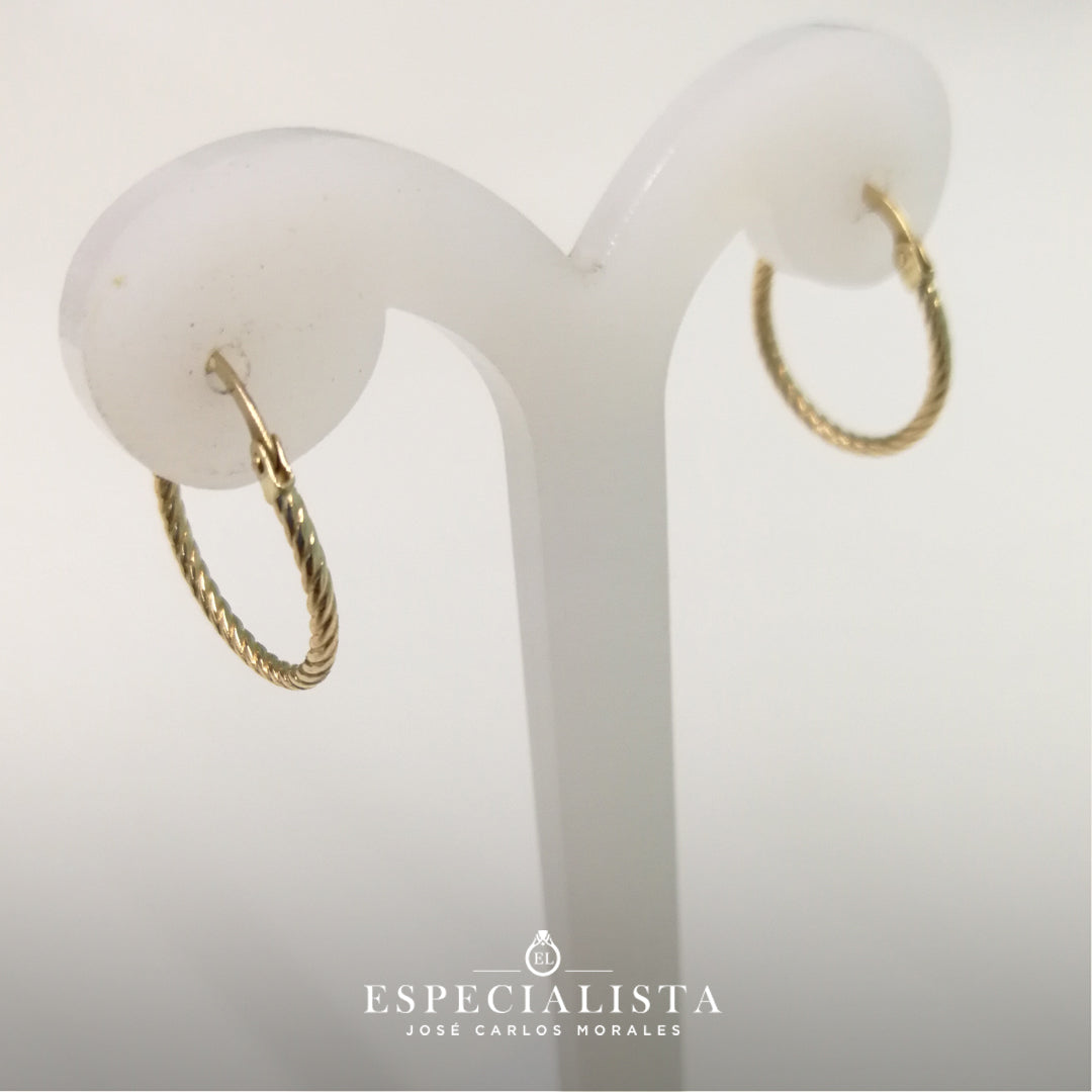 Arete para dama en oro de 14 Kilates – Joyería El Especialista