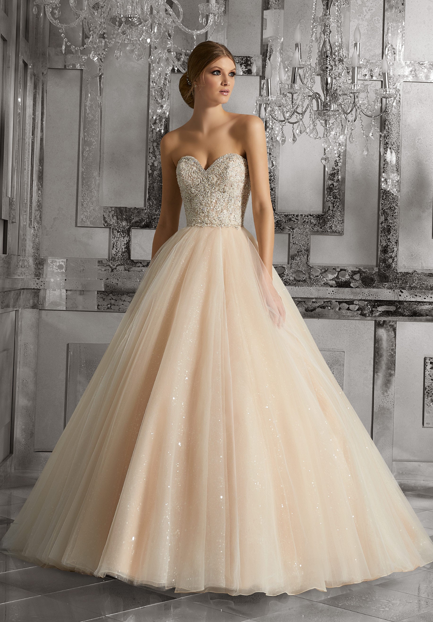 Vestido de Novia en corte Princesa de Morilee β JoyerΓa El