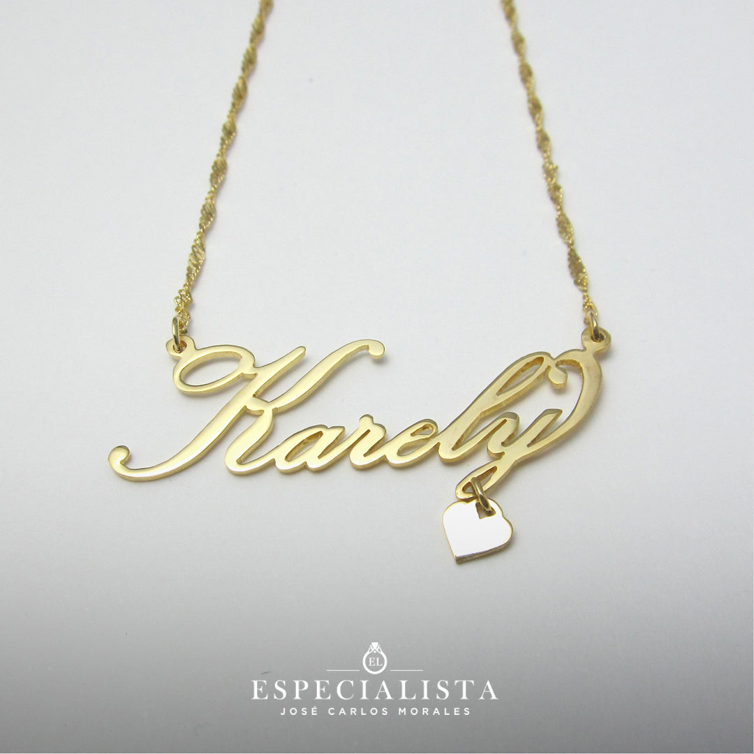 Nombre 14K con Corazón