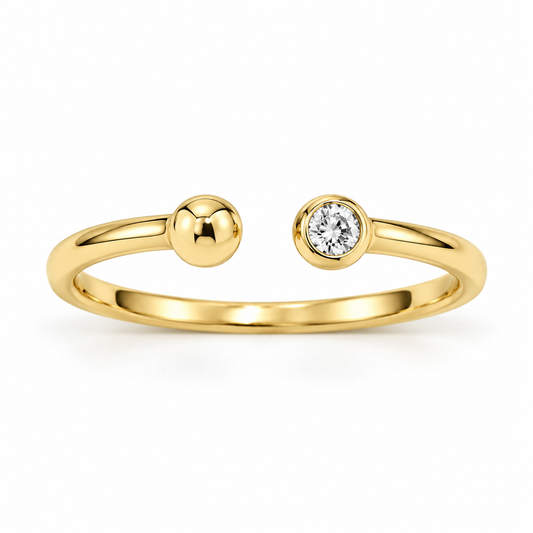 10MP10004LQ Anillo tipo Septum en oro amarillo/blanco de 10 Kilates.