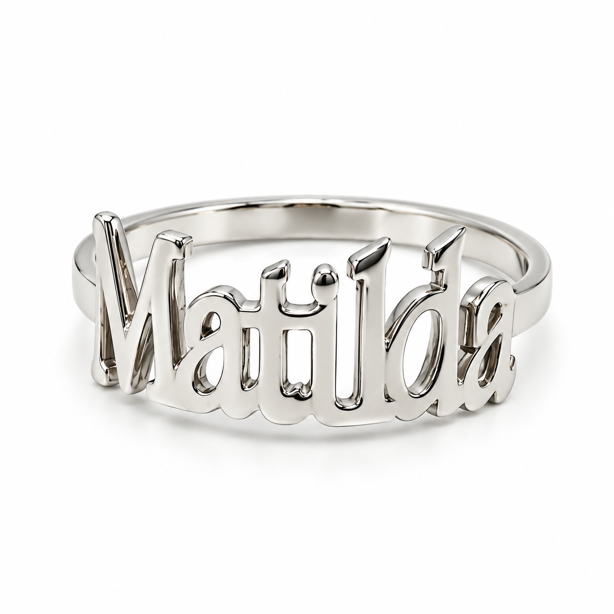 10MP10007LQ Anillo casual en oro amarillo/blanco diseño personalizable en nombre.