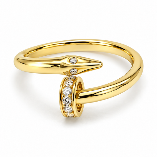 10MP10027LQ Anillo de moda tipo Cartier en oro amarillo de 10 Kilates.