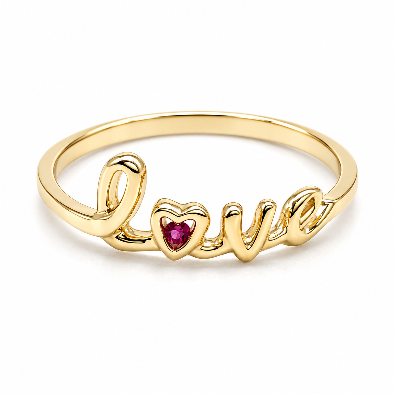10MP14010LQ Anillo Love en oro amarillo de 14 Kilates