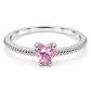 Anillo corazón rosa en oro blanco de 10K | 10MP10040LQ