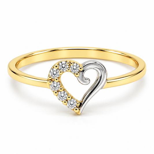 Anillo en oro blanco/amarillo/rosa de 10 y 14 Kilates con forma de corazón | 10MP14001LQ