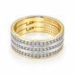 10MP14006LQ Anillo triple en oro amarillo de 14 Kilates con detalles en oro blanco.
