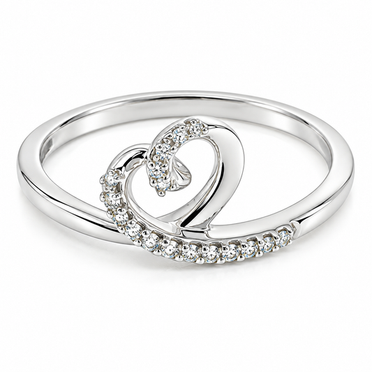 10MP14023LQ Anillo en oro blanco de 14 kilates con diamantes naturales