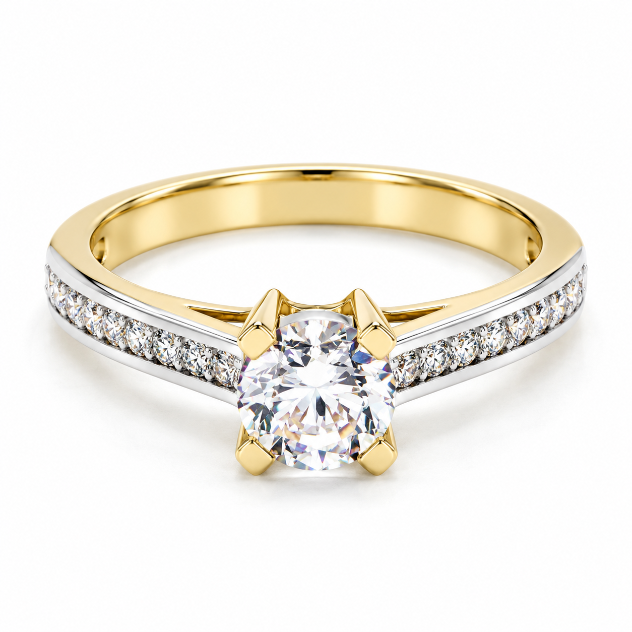 11EC02LQ Anillo de Compromiso en Oro Amarillo de 14 kilates