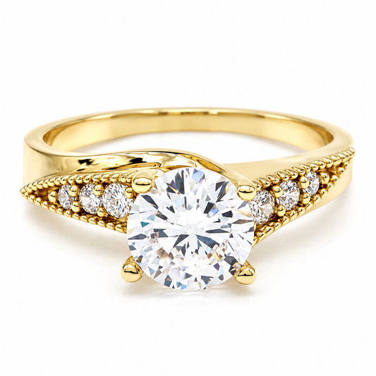 Anillo de compromiso en oro amarillo de 14 Kilates | 11ZA086LQ