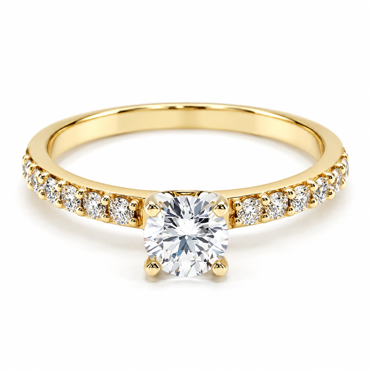 11ZA08LQ Anillo de compromiso en oro amarillo de 14 Kilates