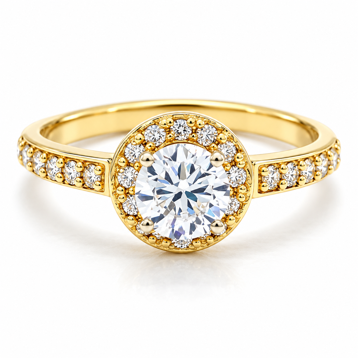 11ZA20LQ Anillo de compromiso en oro amarillo de 14 Kilates
