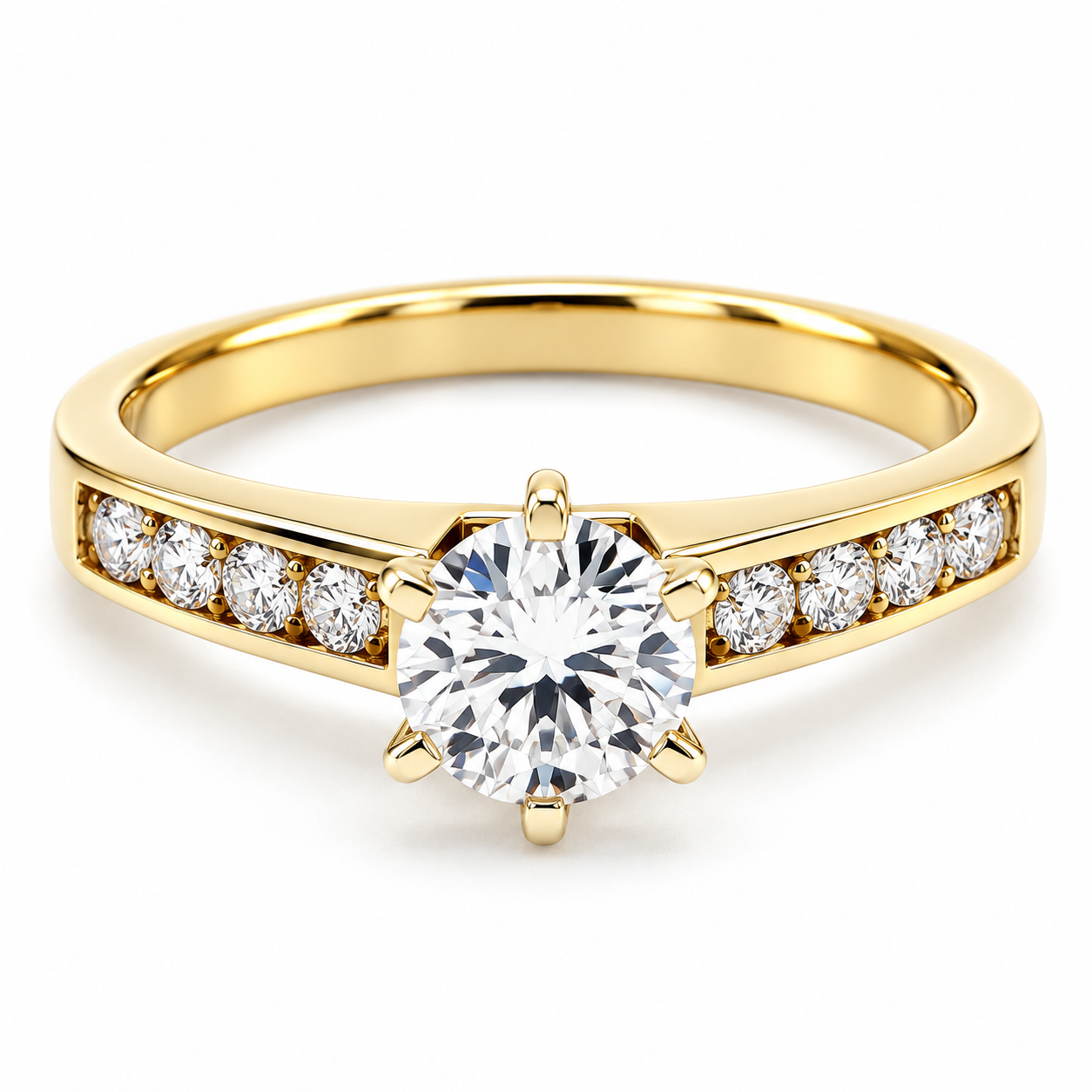 11ZA21LQ Anillo de compromiso en oro amarillo de 14 Kilates