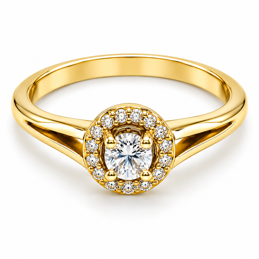 Anillo de compromiso en oro amarillo de 14 Kilates | 11ZA3094LQ