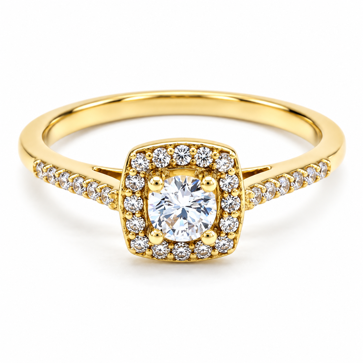 11ZA3095LQ Anillo de compromiso en oro amarillo de 14 Kilates