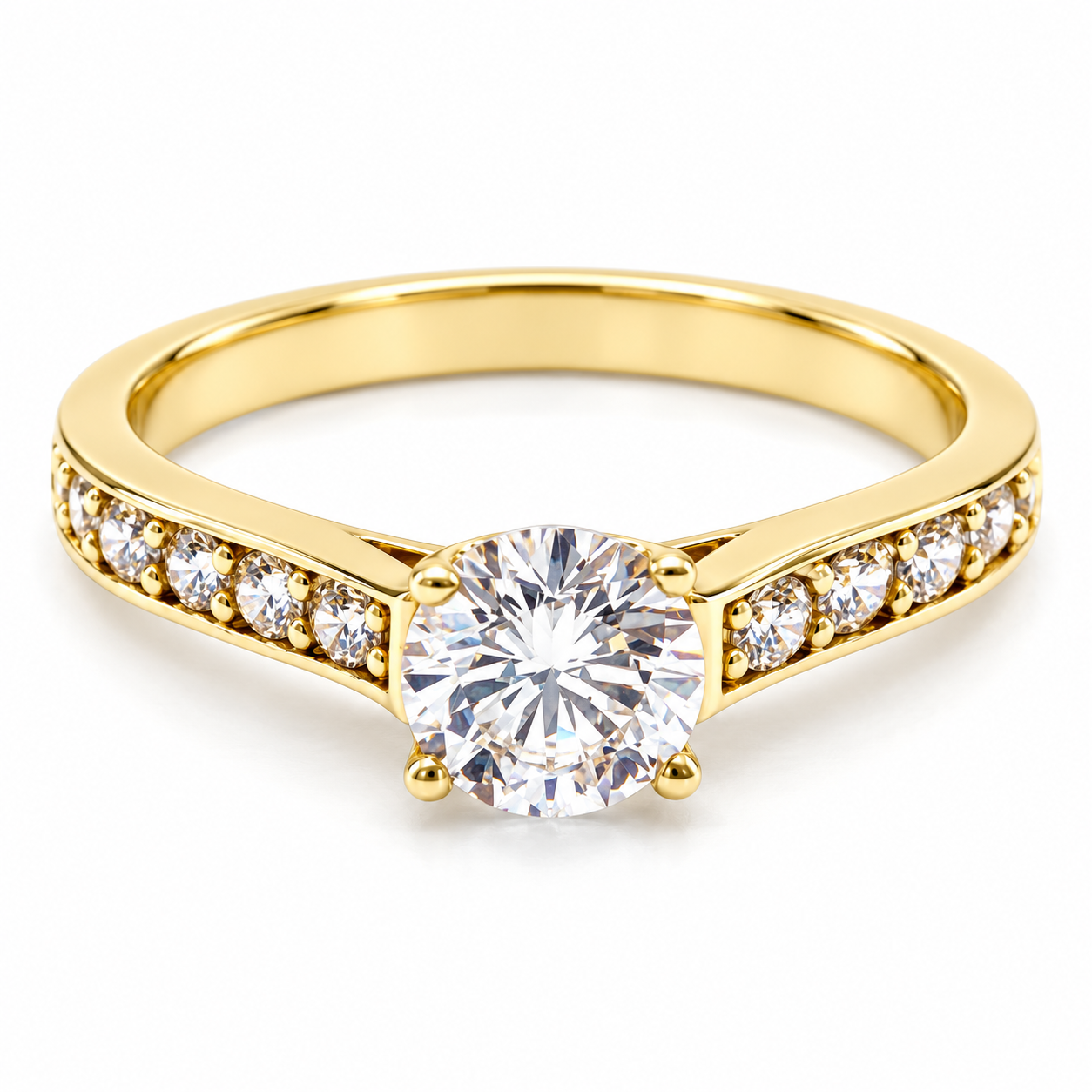 11ZA322LQ Anillo de compromiso en oro amarillo de 14 Kilates