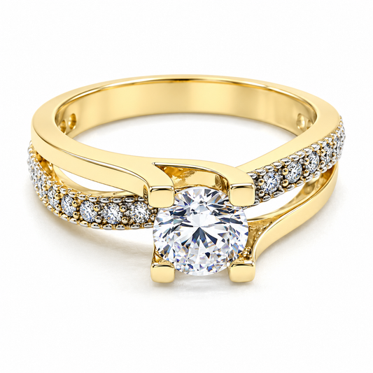 Anillo de compromiso en oro amarillo de 14 Kilates | 11ZA419LQ