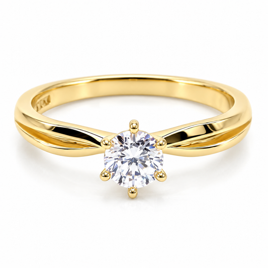 Anillo de compromiso en oro amarillo de 10 Kilates | 18ZA461LQ