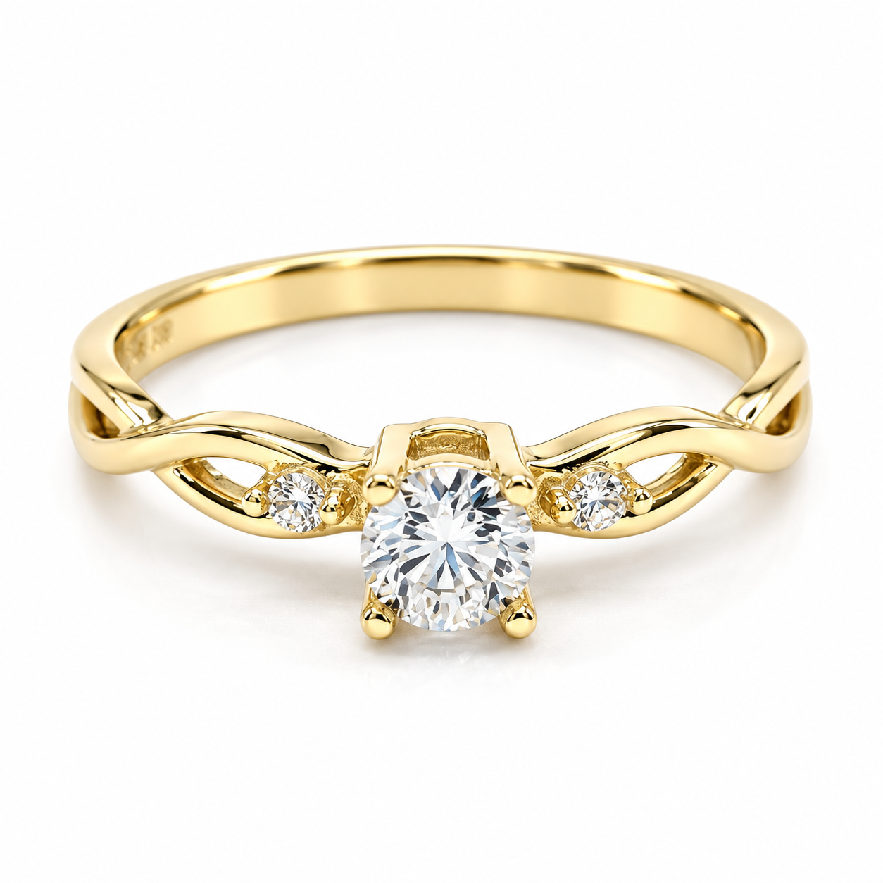11ZA631LQ Anillo de compromiso en oro amarillo de 14 Kilates
