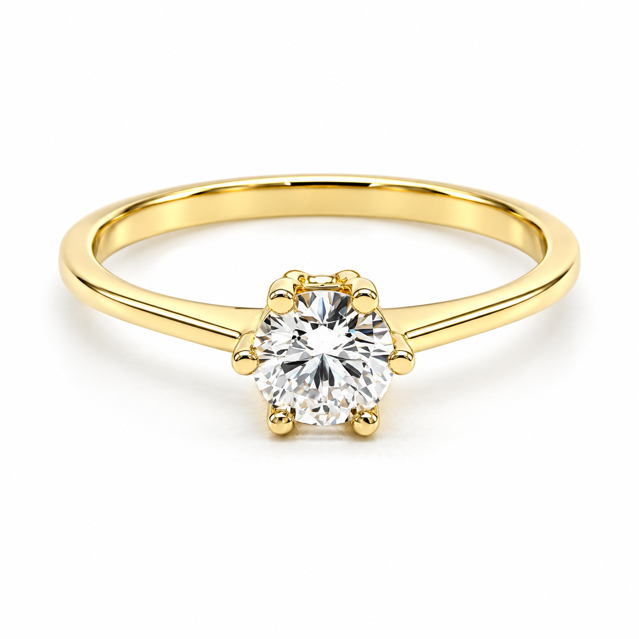 11ZA63LQ Anillo de compromiso en oro amarillo de 14 Kilates