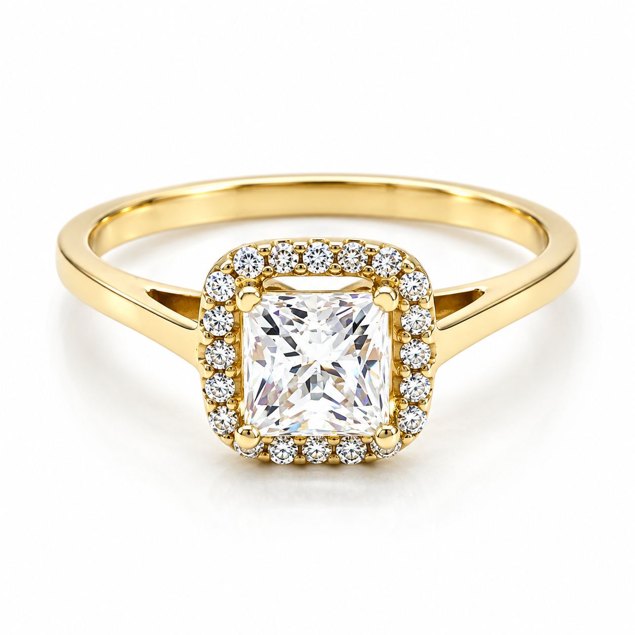 18ZA72LQ Anillo de compromiso en oro amarillo de 10 Kilates