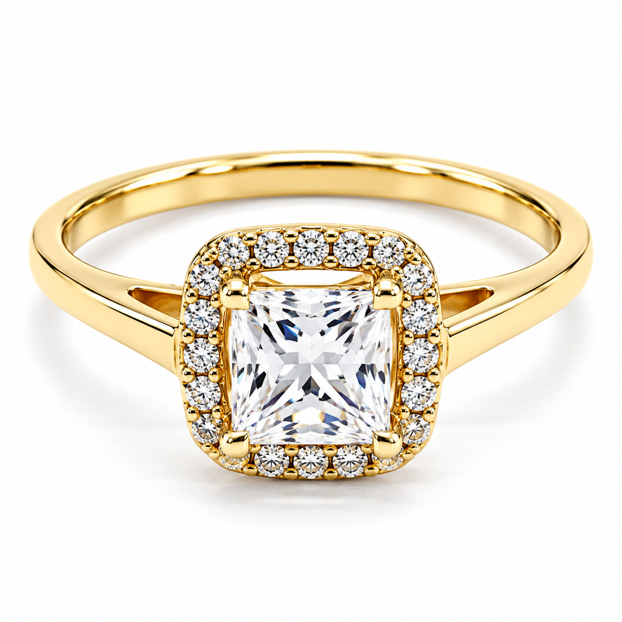 11ZA72LQ Anillo de compromiso en oro amarillo de 14 Kilates