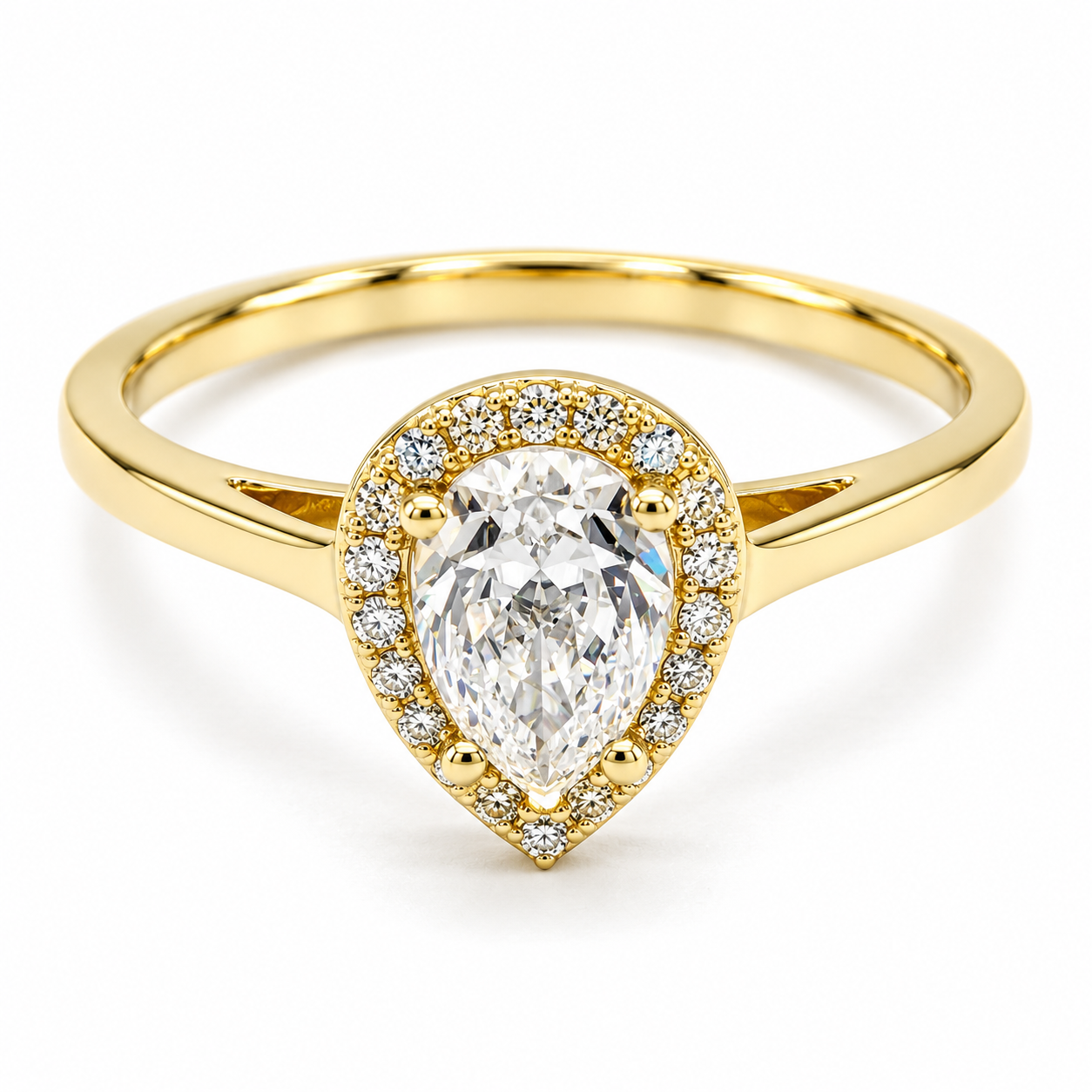 11ZA75LQ Anillo de compromiso en oro amarillo de 14 Kilates