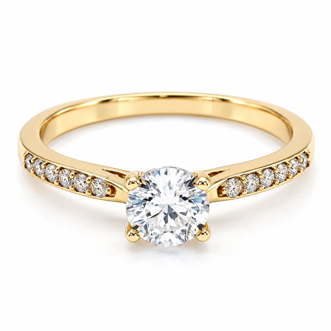 11ZA91LQ Anillo de compromiso en oro amarillo de 14 Kilates