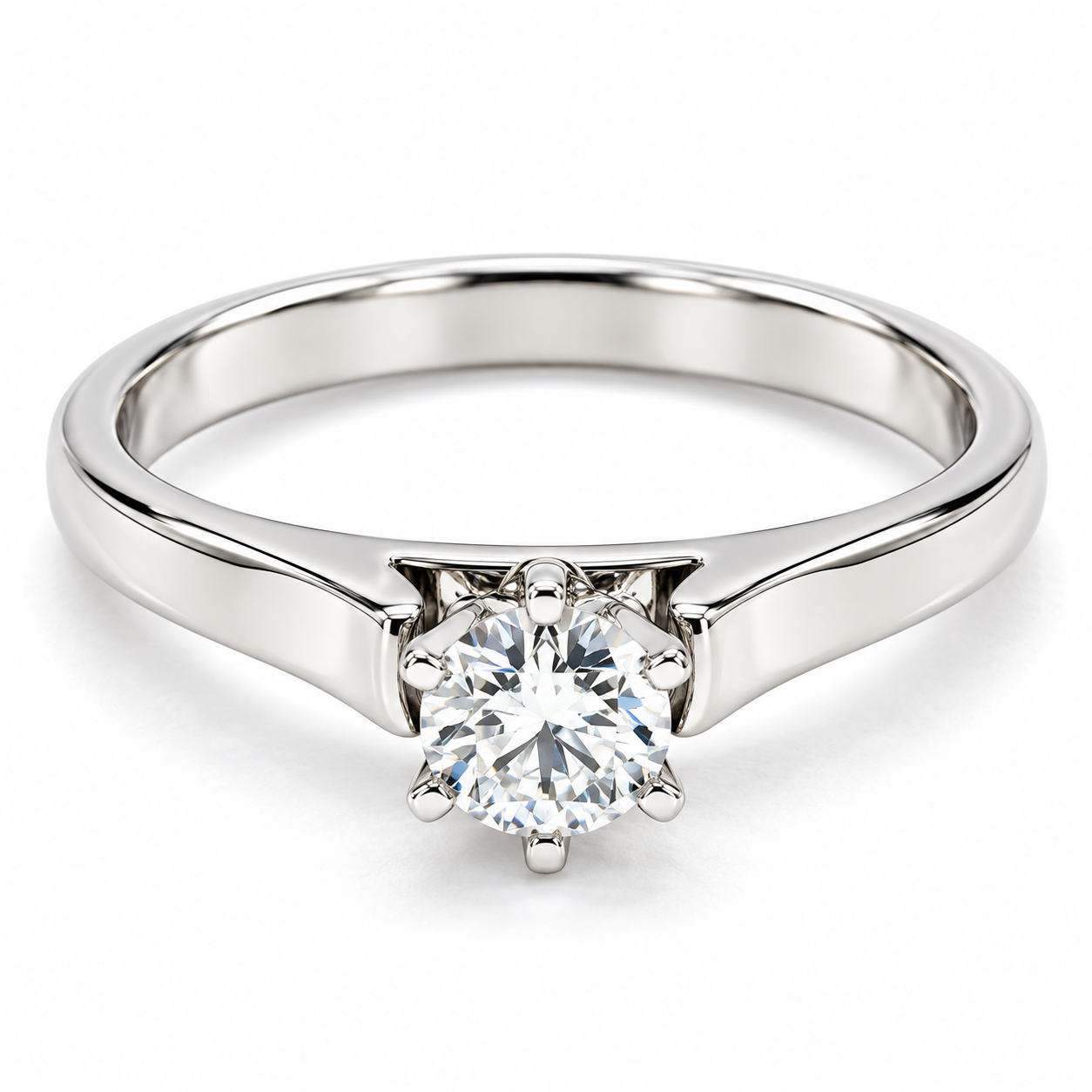 11ZB07LQ Anillo de Compromiso en oro blanco de 14 kilates