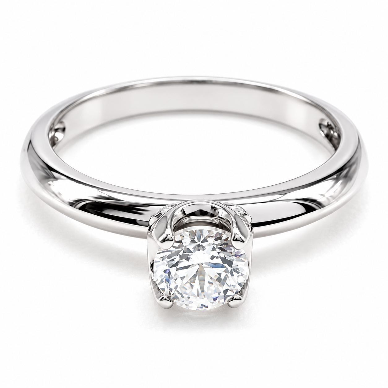 11ZB104LQ Anillo de Compromiso en oro blanco de 14 kilates