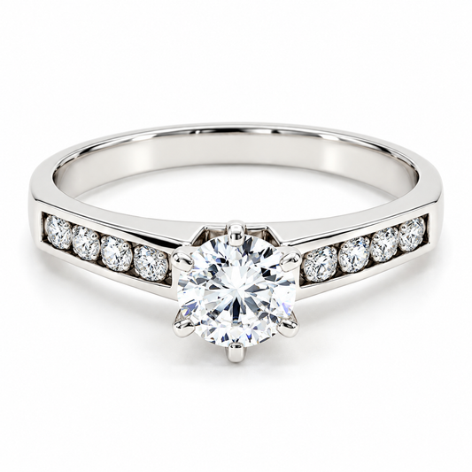 Anillo de Compromiso en oro blanco de 14 kilates | 11ZB21LQ