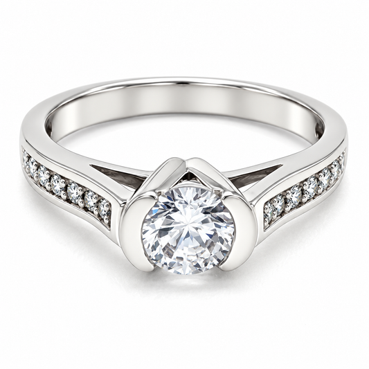 Anillo de Compromiso en oro blanco de 14 kilates | 11ZB307LQ