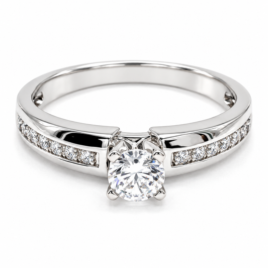 Anillo de Compromiso en oro blanco de 14 kilates | 11ZB56LQ