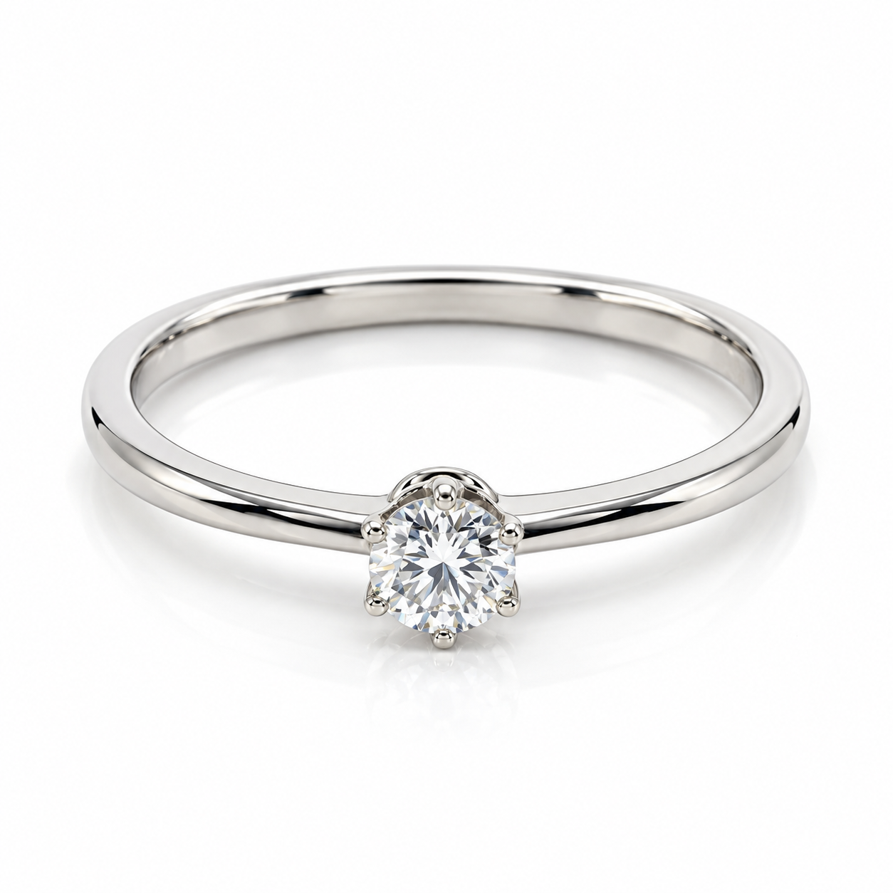 11ZB66LQ Anillo de compromiso en oro blanco de 14 Kilates