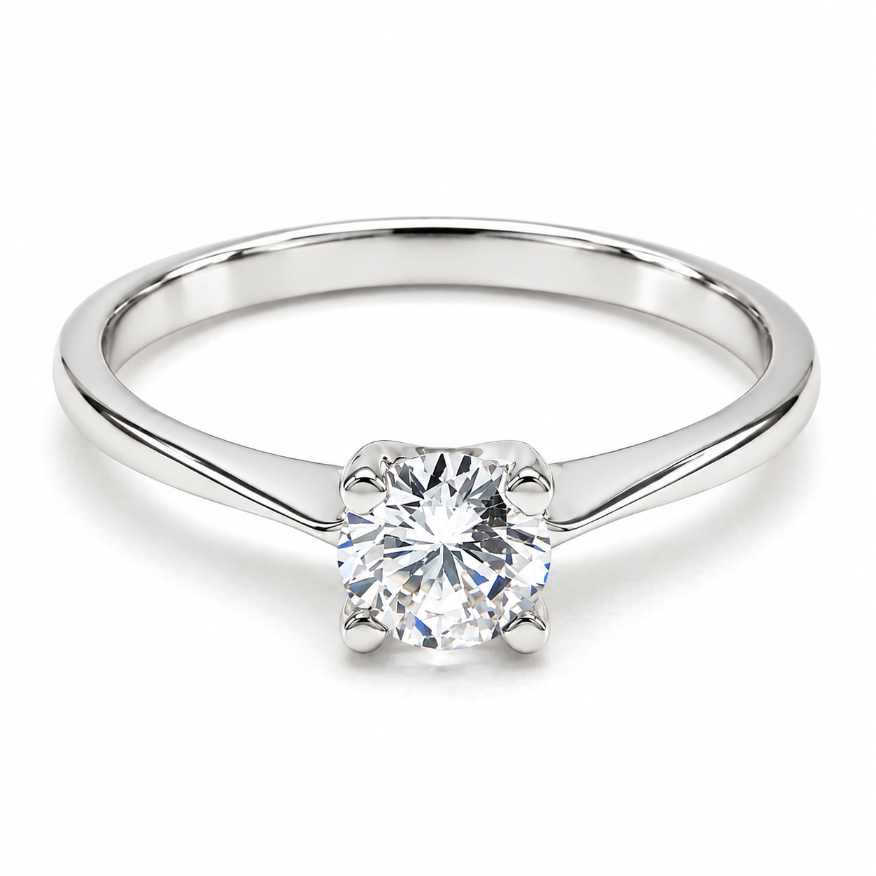 11ZB77LQ Anillo de compromiso en oro blanco de 14 Kilates