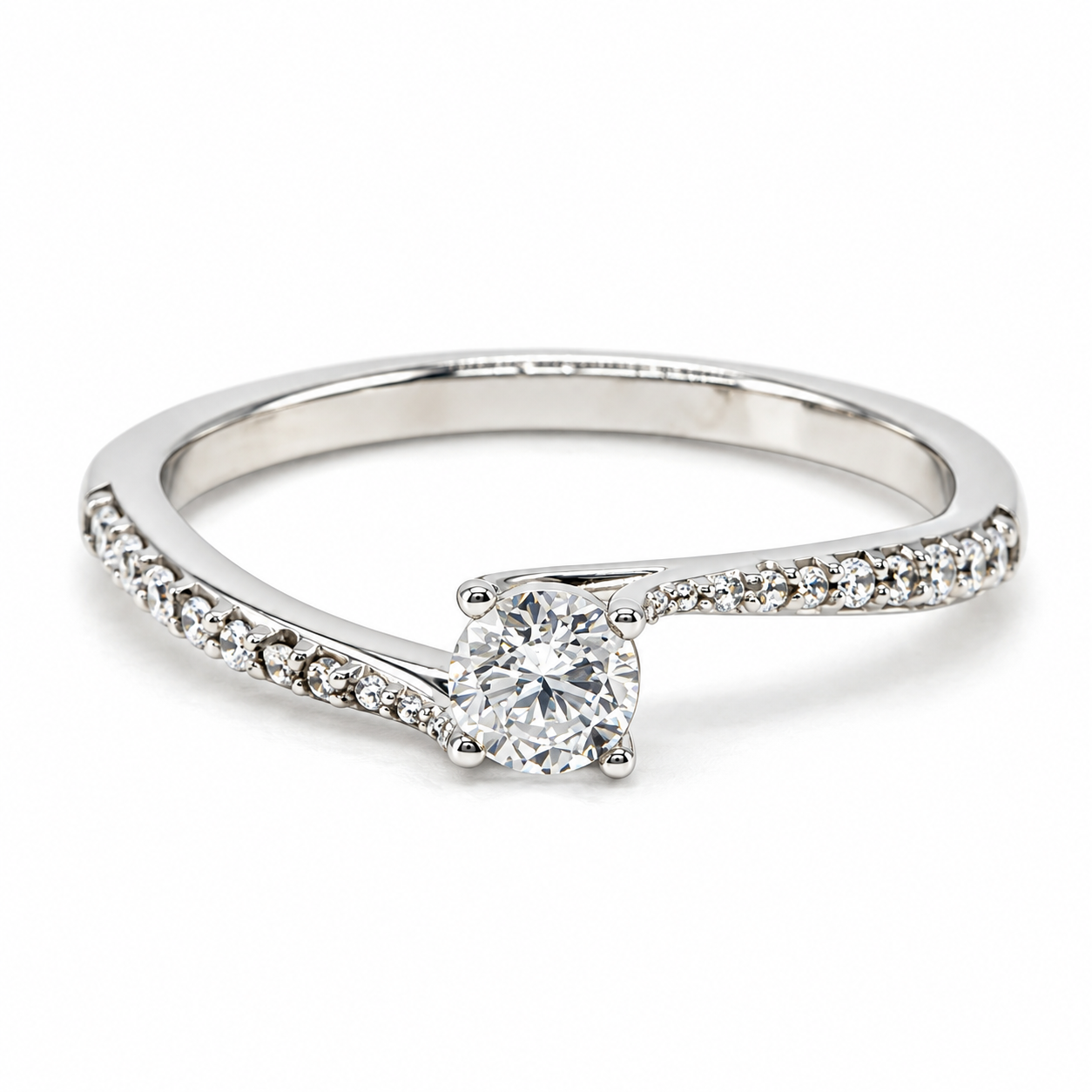 Anillo de compromiso en oro blanco de 14 Kilates | 11ZB7887LQ