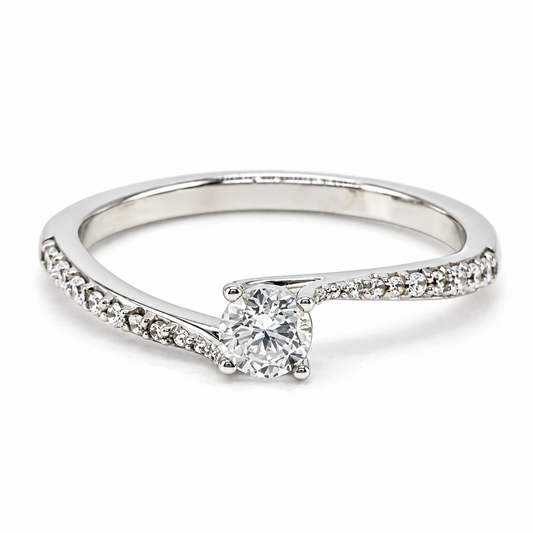 Anillo de compromiso en oro blanco de 14 Kilates | 11ZB7887LQ