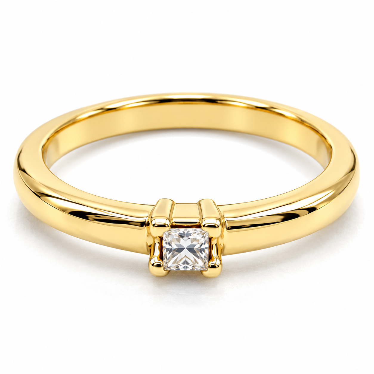 11ZE02LQ Anillo de Compromiso en Oro Amarillo de 14 kilates