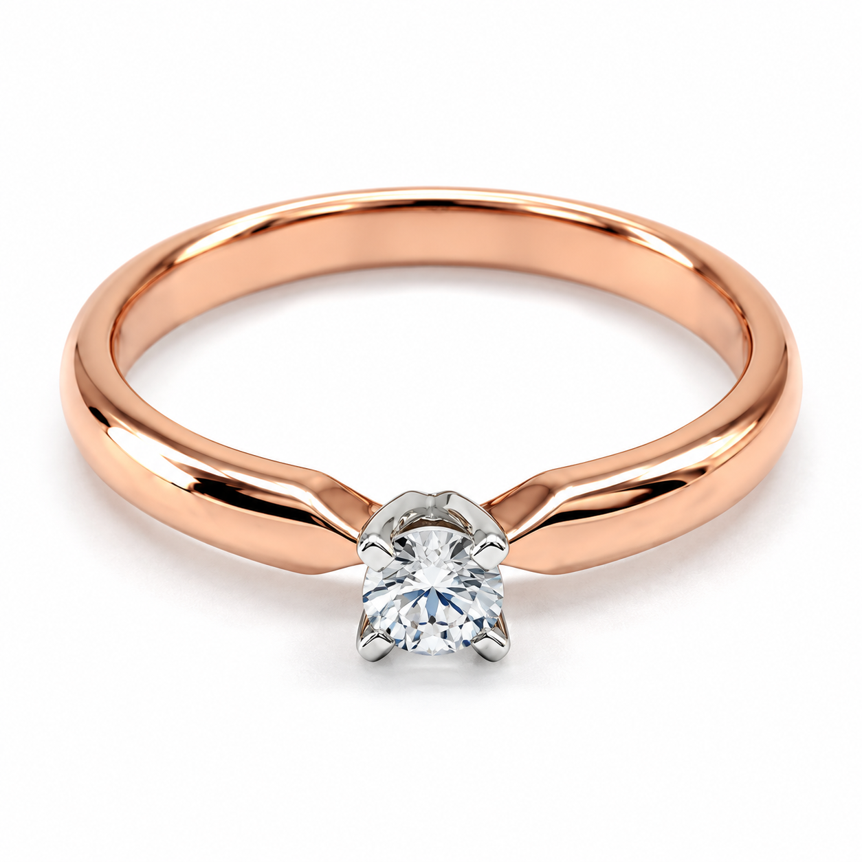 11ZR329LQ Anillo de Compromiso en Oro Rosa de 14 kilates