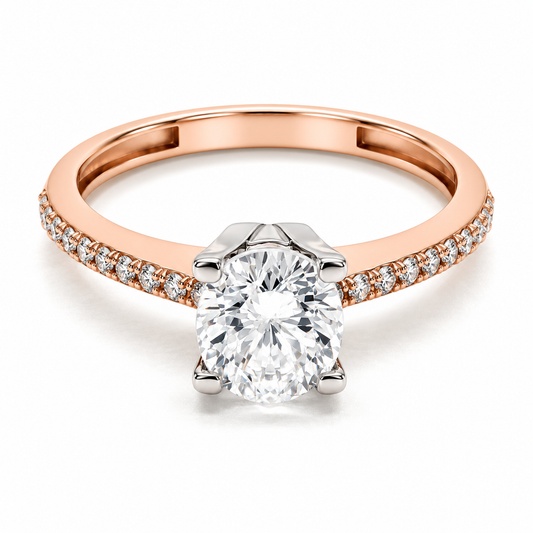 Anillo de Compromiso en Oro Rosa de 14 kilates | 11ZR337LQ