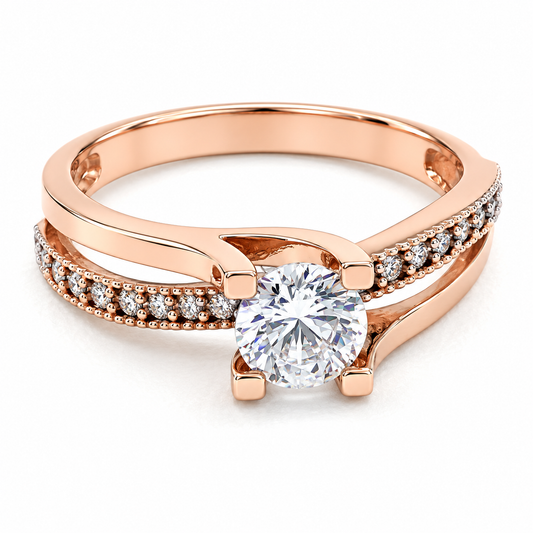 Anillo de Compromiso en Oro Rosa de 14 kilates | 11ZR419LQ