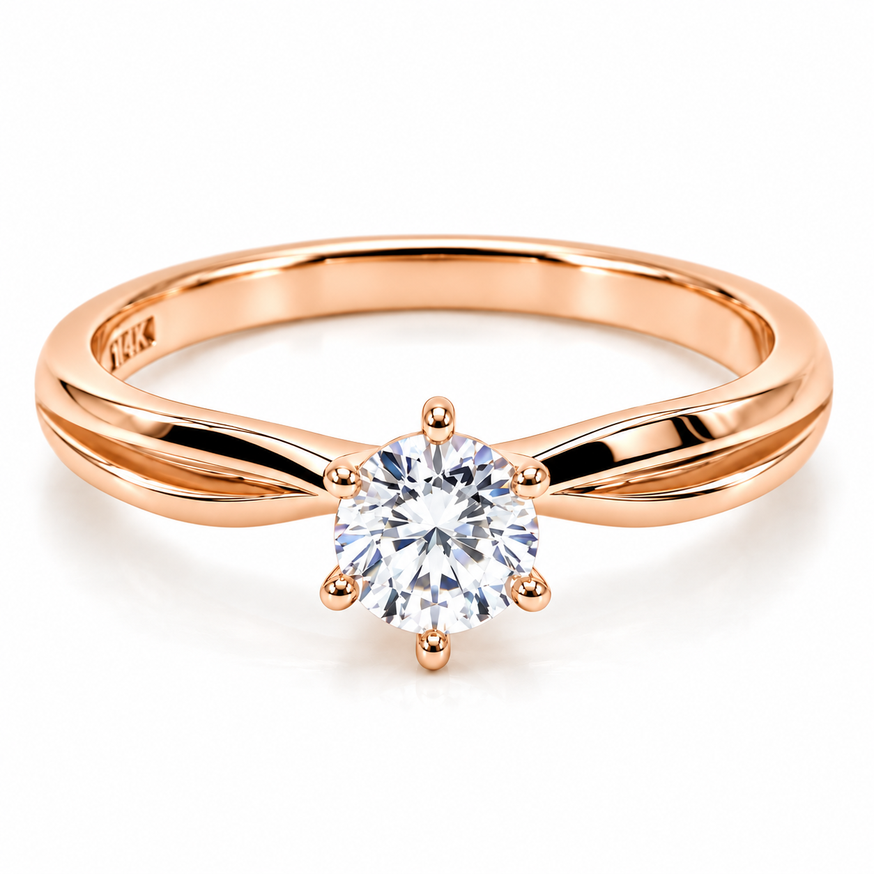 11ZR461LQ Anillo de Compromiso en Oro Rosa de 14 kilates