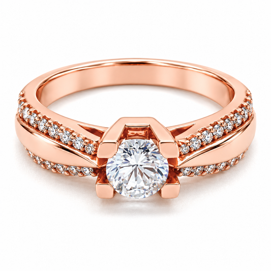 Anillo de Compromiso en Oro Rosa de 14 kilates | 11ZR532LQ