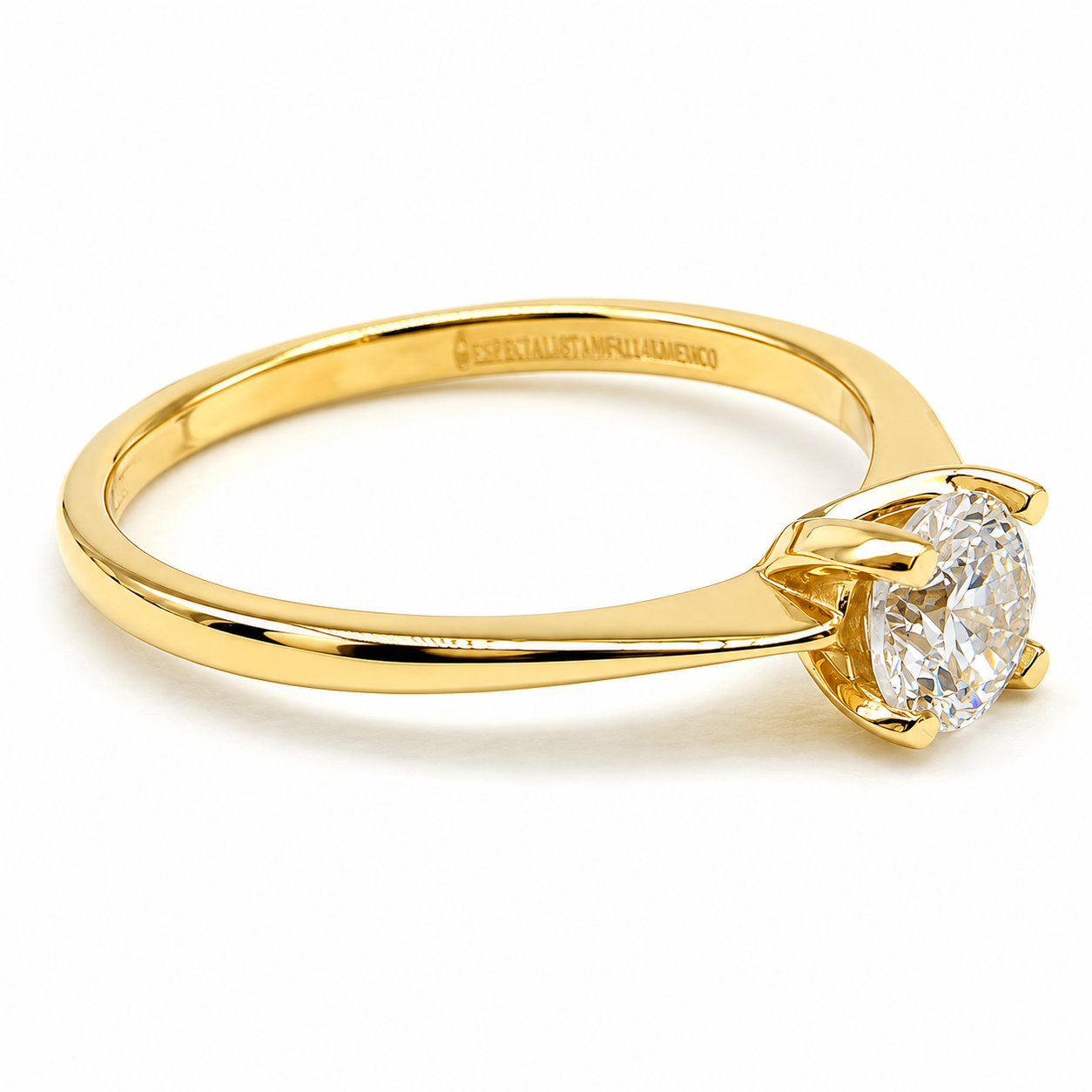 11ZA77LQ Anillo de compromiso en oro amarillo de 14 Kilates
